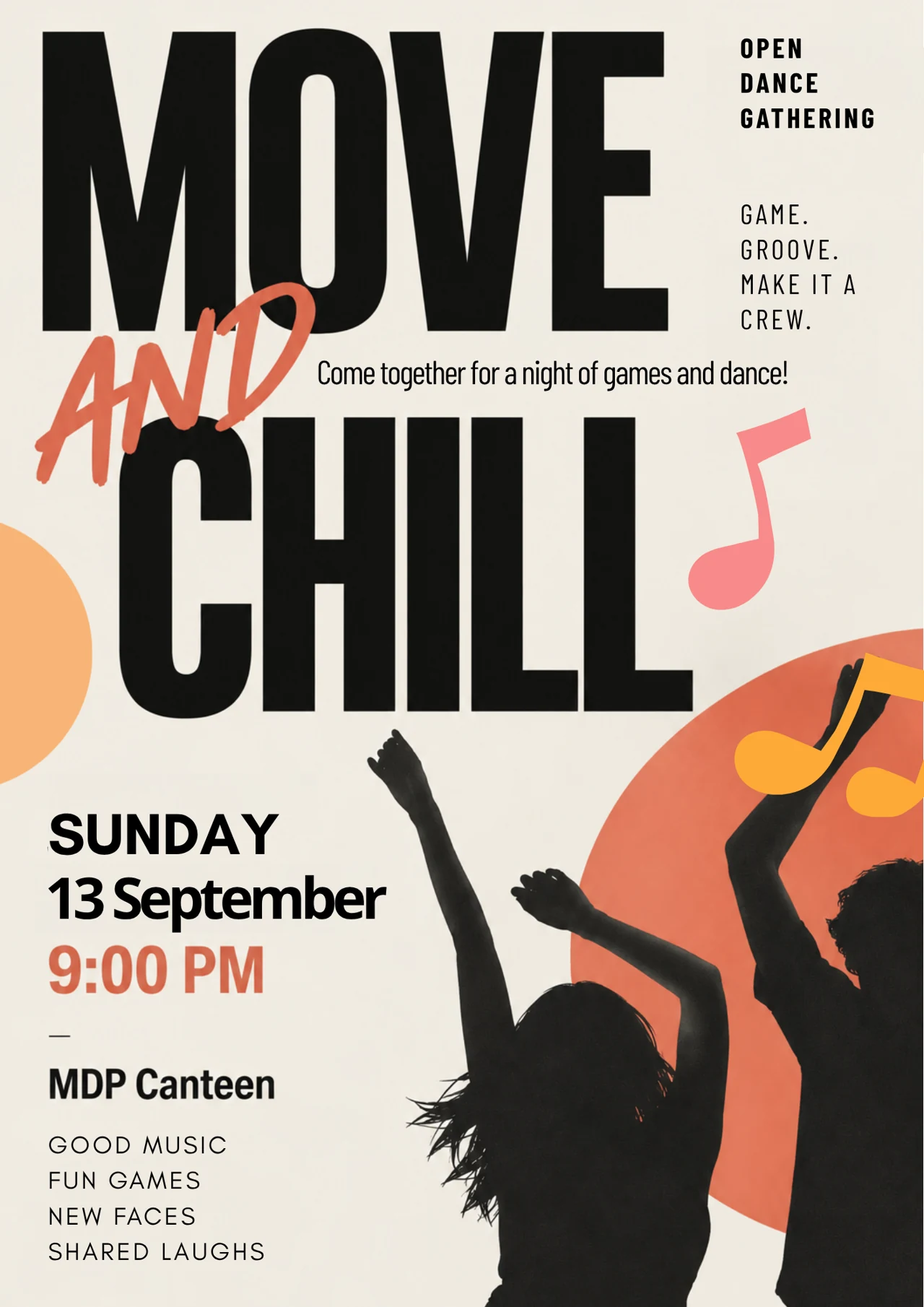 Move and Chill dance club poster