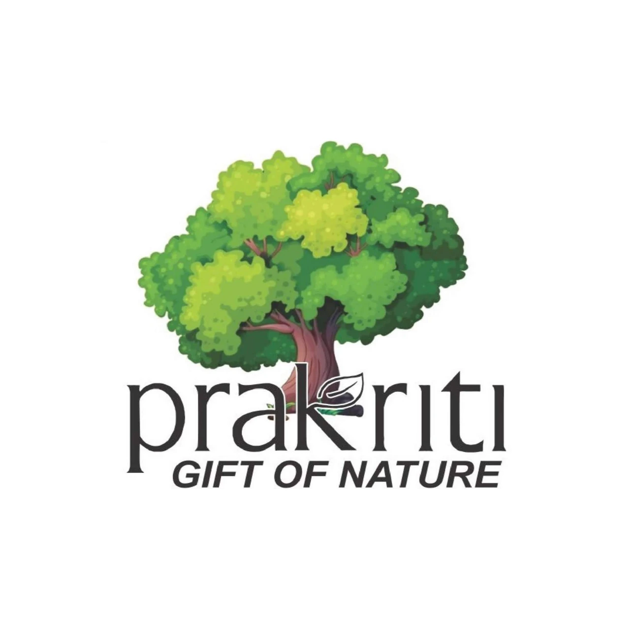 Prakriti tree logo and Gift of Nature wordmark.