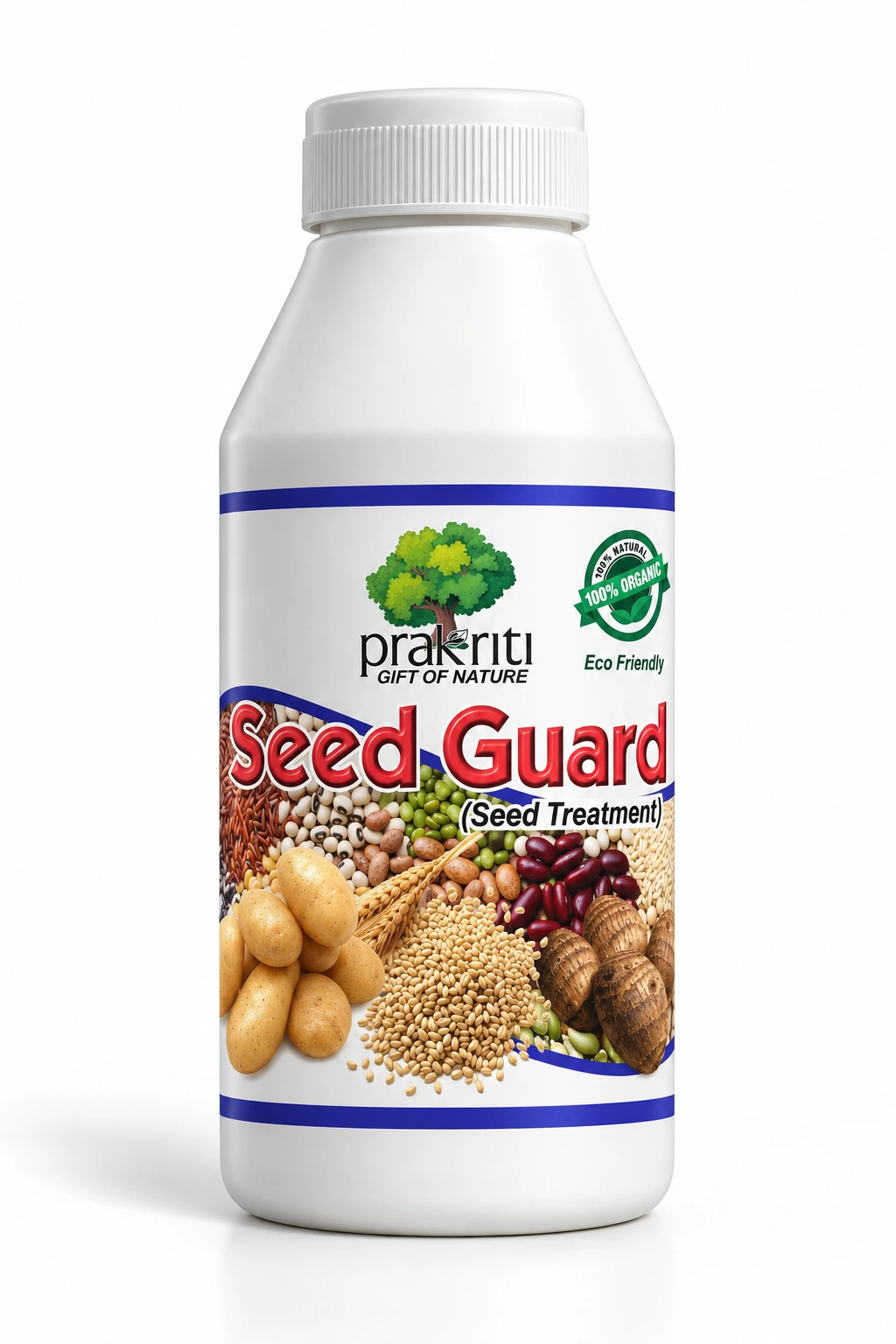 Seed Guard label shown on a white agricultural product bottle.